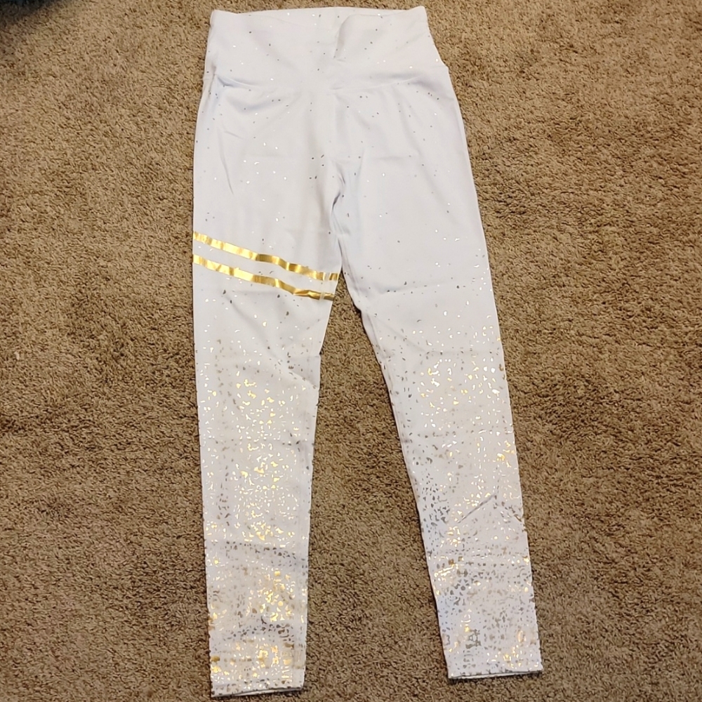 COPY - White and gold leggings